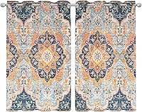 Vista 23 de Cortinas traslúcidas de hojas de flores de 45 pulgadas de largo, juego de 2 paneles de cortinas para cocina, dormitorio, sala de estar, puerta