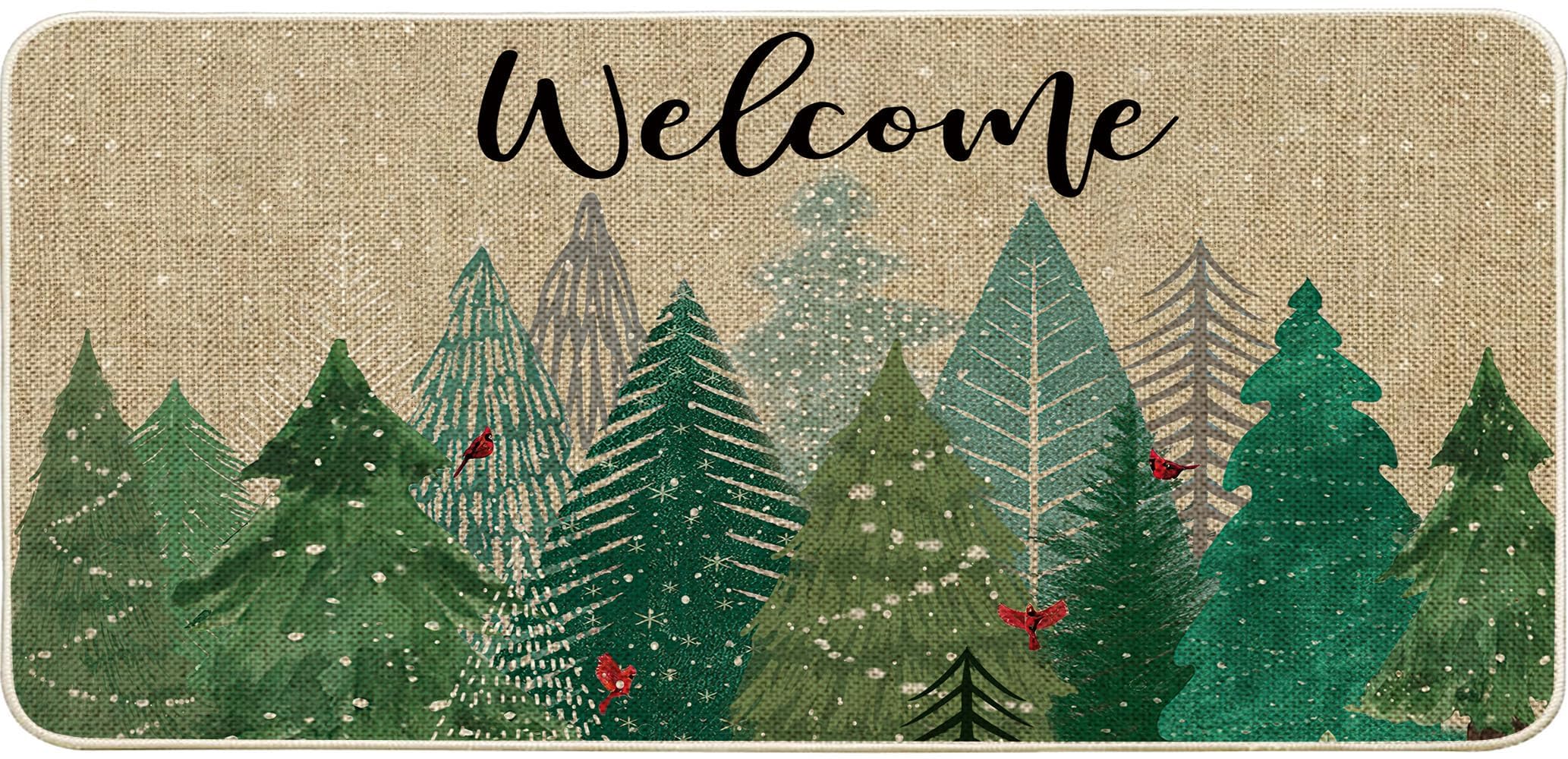 Paillasson d'hiver durable tapis de sol extérieur antidérapant arbre de Noël