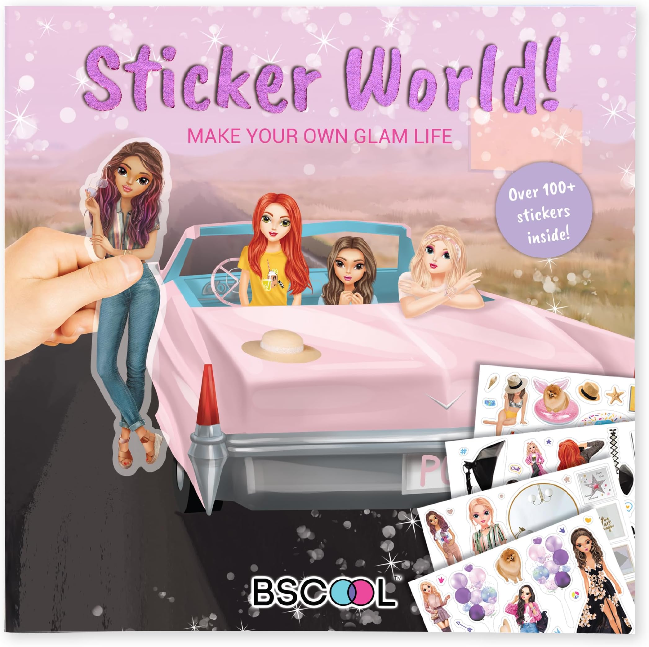 Sticker Activity Book for Toddlers, Scenic Stickers Airplane Travel Essential, Sticker Books for Girls Ages 4 and Up. with 100+ Stickers. Decorate Your Own 12 Glam Scene. Easter Gift for Girls