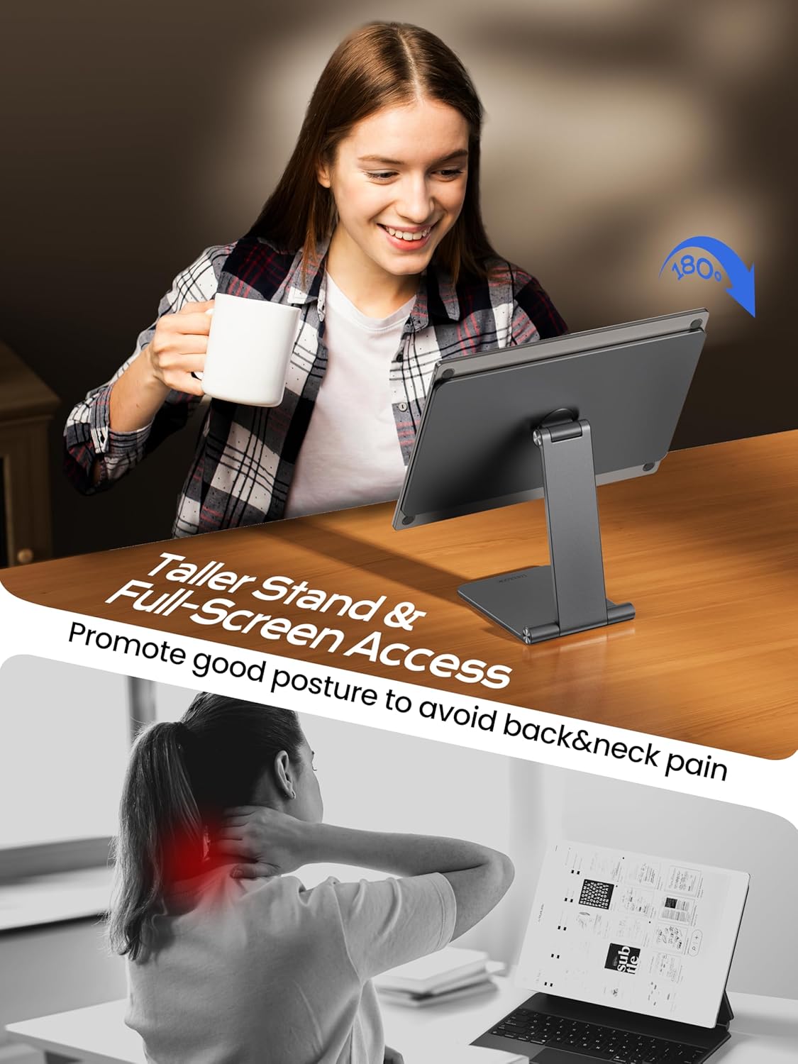 LULULOOK Magnetic Stand for Remarkable Paper Pro 11.8" (2024), 360° Adjustable Foldable Aluminium Alloy Paper Pro Stand, Powerful Magnetism with Anti-Slip Pad Base - Image 5