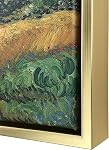 Wieco Art Framed Art Giclee Canvas Imprimés de champs de blé avec des cyprès de Van Gogh Peintures Reproduction abstraite Artwork for Wall Decor Golden Frame