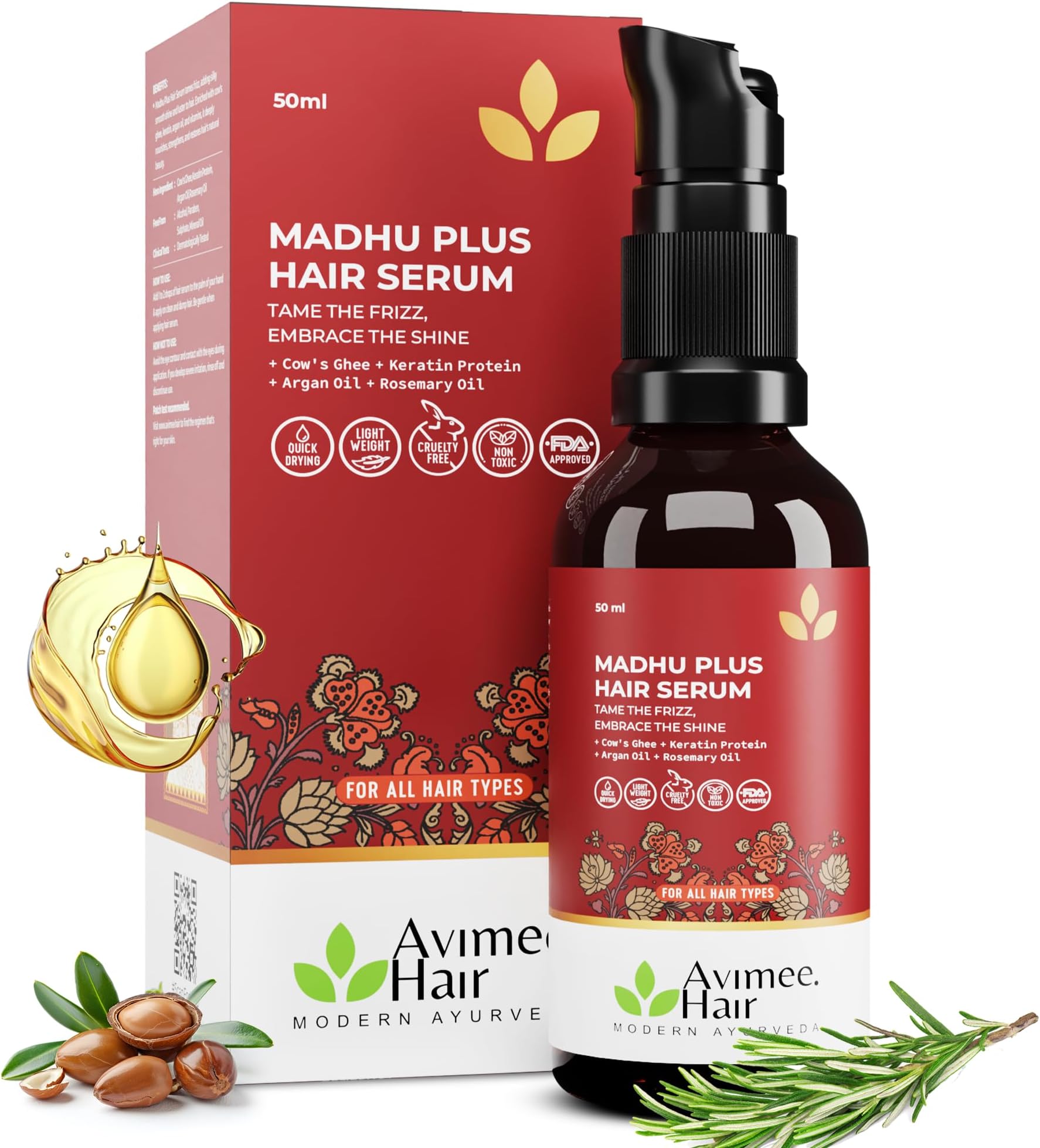 Madhu Plus Hair Serum | Nourishing Elixir for Vibrant Hair | Pack of 1, 50 ml