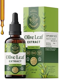 HERBAMAMA Olive Leaf Extract Liquid - Immune Support Supplement | Olive Oil Leaf Extract • Immunity Supplement • Non-GMO • Alcohol & Sugar-Free • Vegan • 42-Day Supply • 2 fl oz