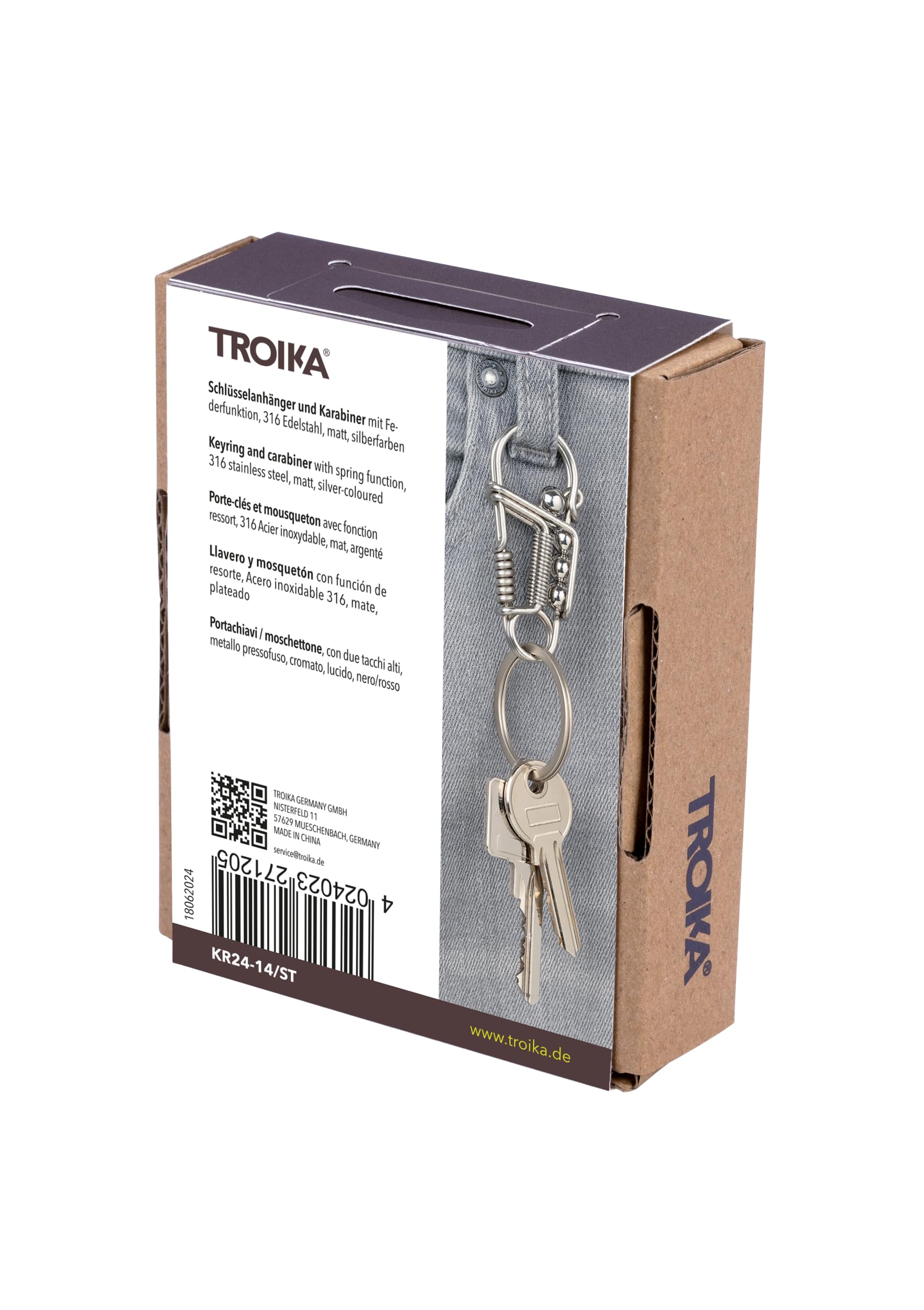 Amazon.co.jp: TROIKA (トロイカ) スプリング機能付きキーリングと 