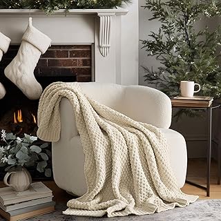 EVERGRACEHOME Chunky Chenille Knit Throw Blanket for Couch, Soft Luxurio...