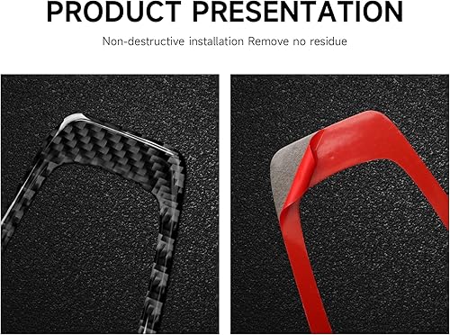 Miniatura 4 de Cubierta de fibra de carbono para volante de automóvil compatible con Ford Mustang Mach E 2021 2022 accesorios adhesivos para automóvil