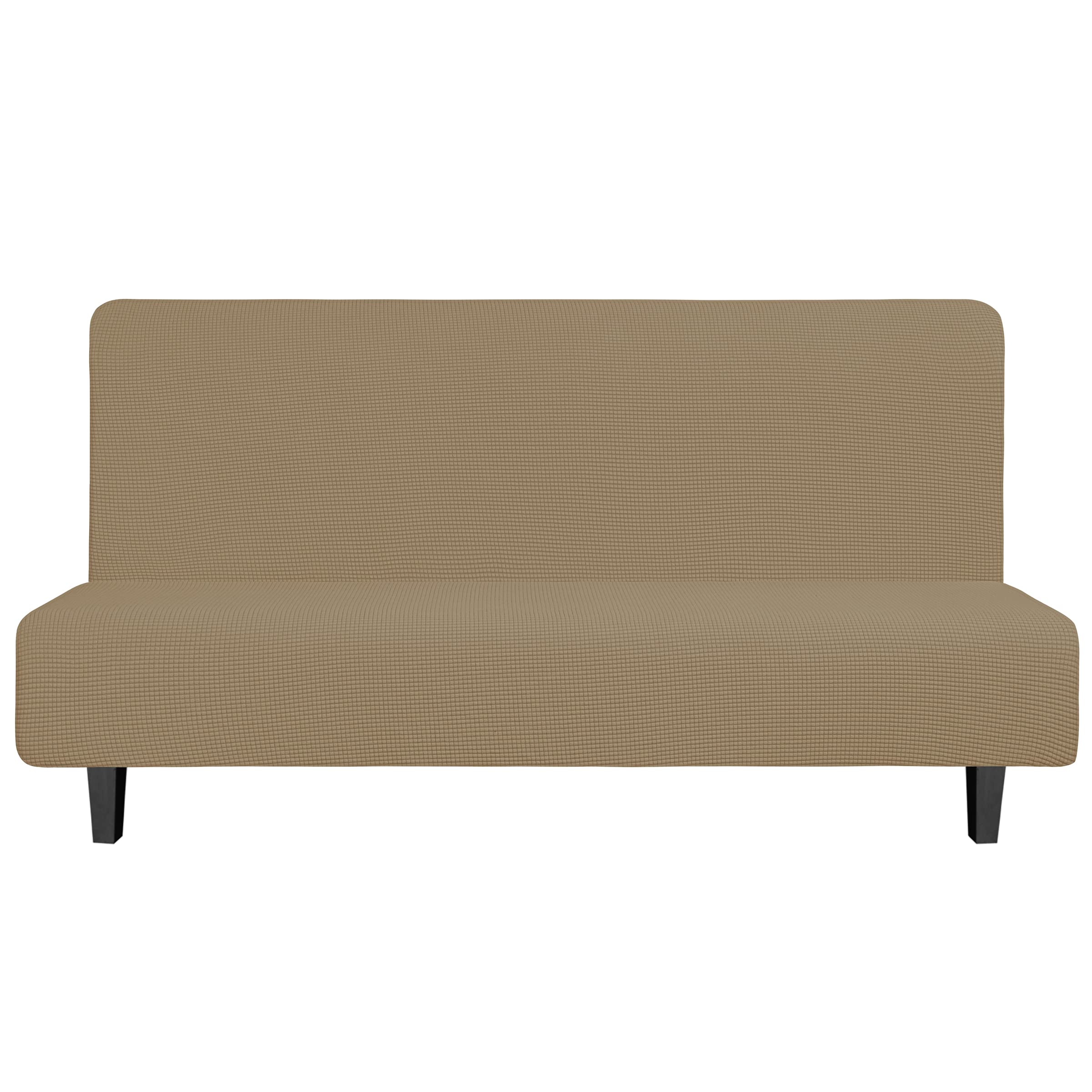 Easy-Going Stretch Large Futon Slipcover Armless Futon Cover Tan