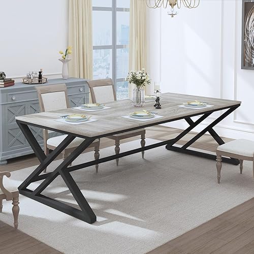 Miniatura 9 de HSH Escritorio de oficina moderno 70.8, escritorio grande y largo de metal para computadora, escritorio industrial doble ejecutivo para dos