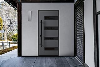 VDOMDOORS Ronex 0131 | Grey | Exterior Steel Single Front Door | Right-Hand inswing | Size: 36" x 80" | Prehung