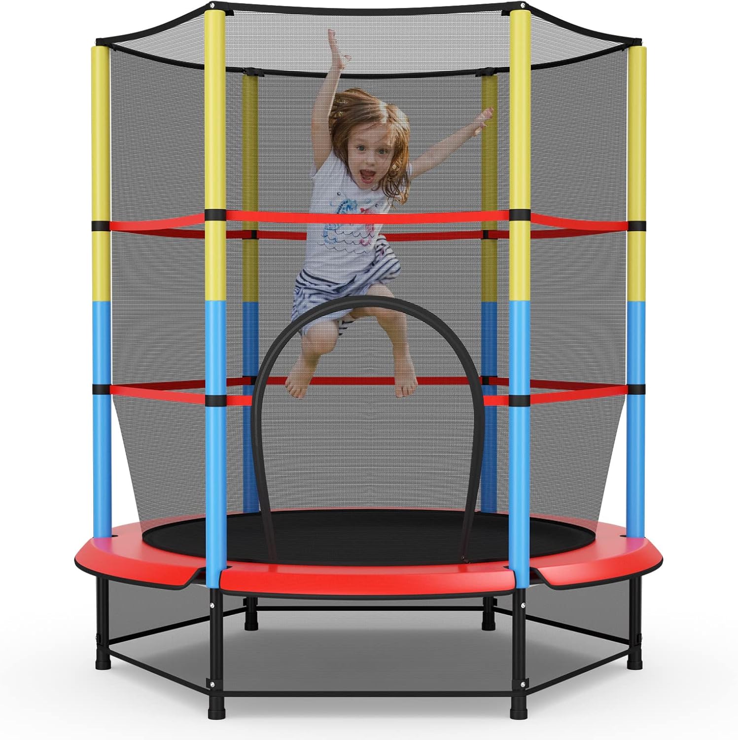 Giantex 55" Kids Trampoline with Safety Enclosure Net