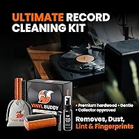 Vista 2 de Ultimate 5-Piece Vinyl Record Cleaning Kit Includes: Record Cleaner – Velvet, Microfiber & Stylus Brush Made from Premium Hardwood – Clean