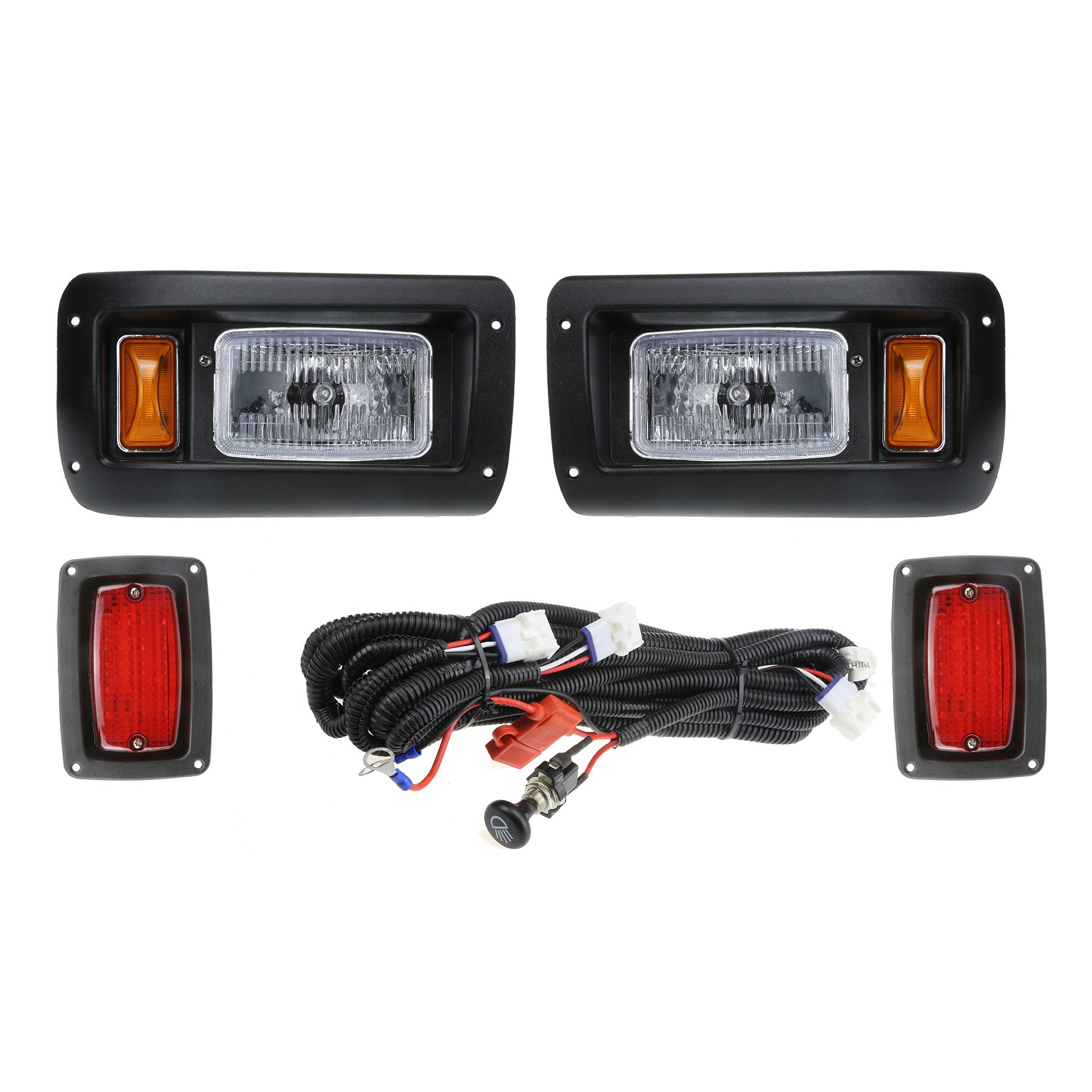 Revenge Golf Cart Parts & Accessories Club Car DS Golf Cart Headlight and LED Tail Light Kit - 1993 & Up