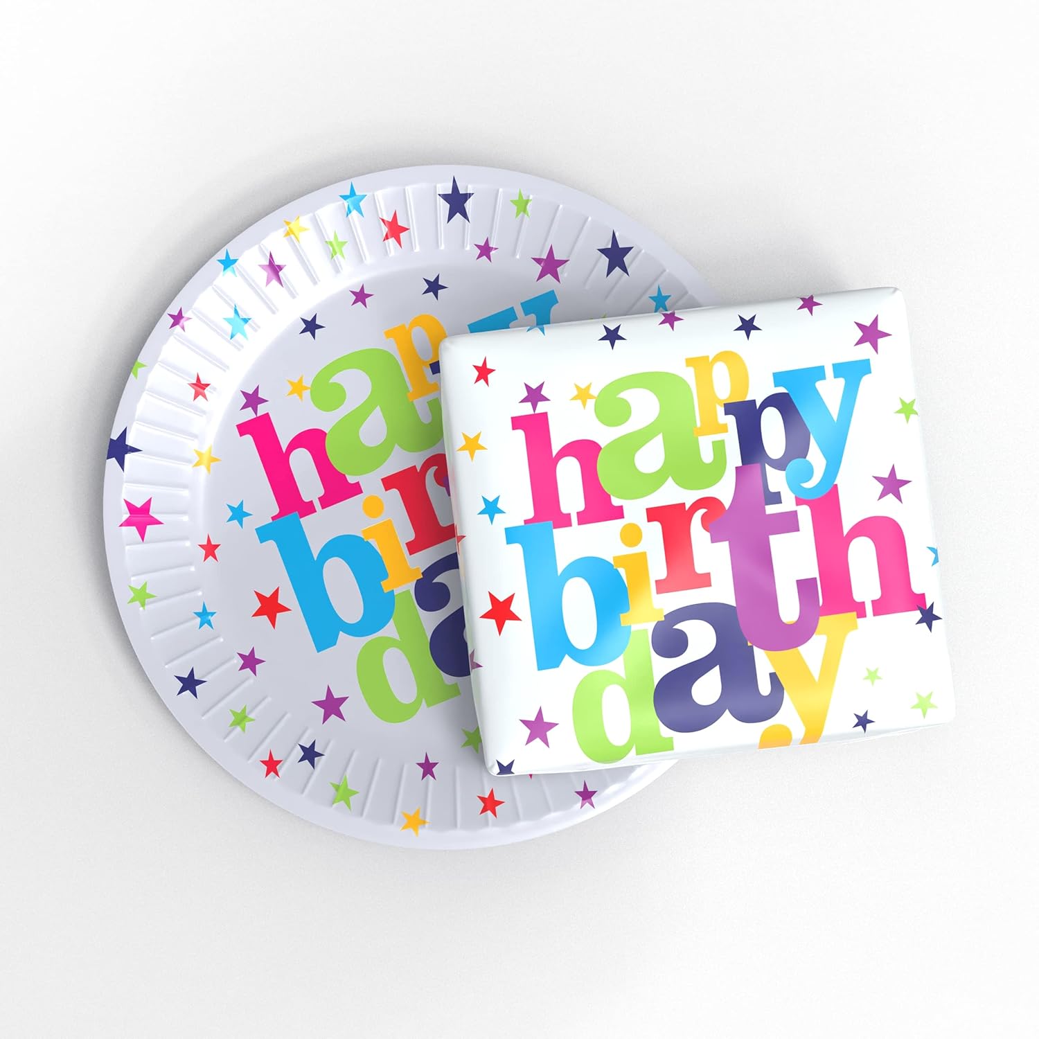 40 PCS Happy Birthday Plates & Napkins Set for 20 People