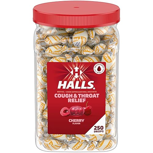 Halls Gotas para la tos de cerezas, gotas para la tos a granel, 250 gotas