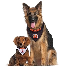 Pets First NFL Cincinnati Bengals Reversible Bandana Size XX-Large for Dogs & Cats. 2 Sided Sports Bandana, Premium Embroidery Team Logo, Many NFL Teams Available