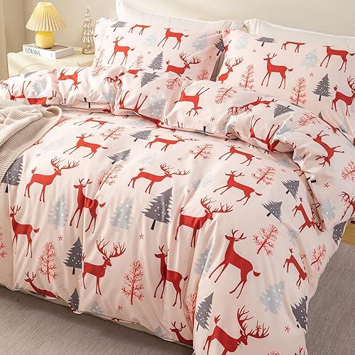 Miniatura 6 de OAITE Funda de edredón tamaño individual  100% algodón, funda de edredón floral de 3 piezas, funda de edredón transpirable con cierre de cremallera