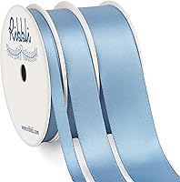 Vista 15 de Ribbli 3 Rollos de Cinta de Manualidades de Satén Negro Sólido de Doble Cara, Total 30 Yardas