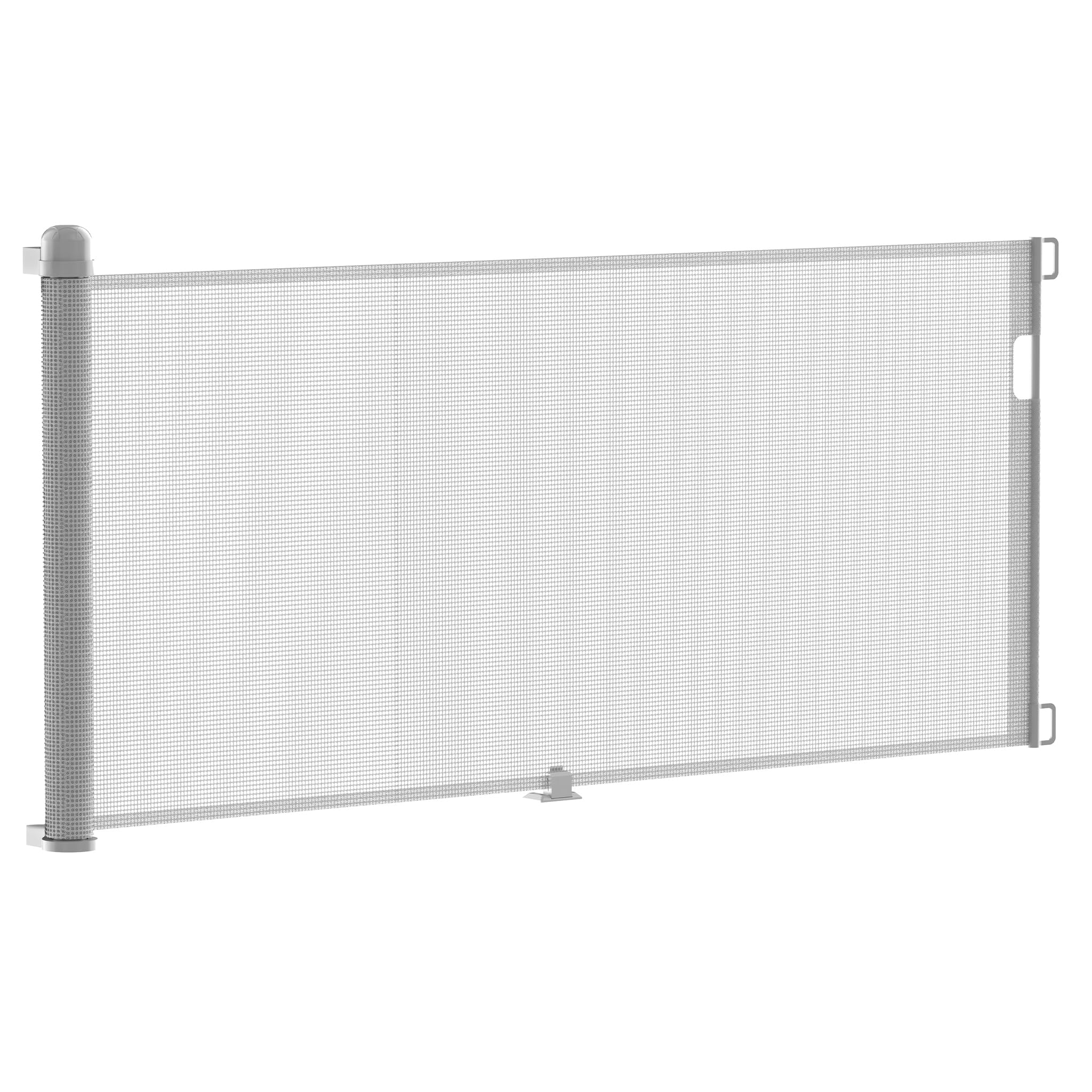 NAIZY Barrière de protection de porte, enroulable, 0 à 300 cm, pour bébé et chien, extensible, pour l'intérieur et l'extérieur, grise, LMZJ-HAG1393A