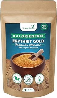 Simply Keto Erythrit Gold 400g - Kalorienfreier brauner Zucker Ersatz mit Karamellnote - Vegane Rohzucker-Alternative aus Erythritol - 70% der Süßkraft von Zucker - Lower Carb* & Keto geeignet
