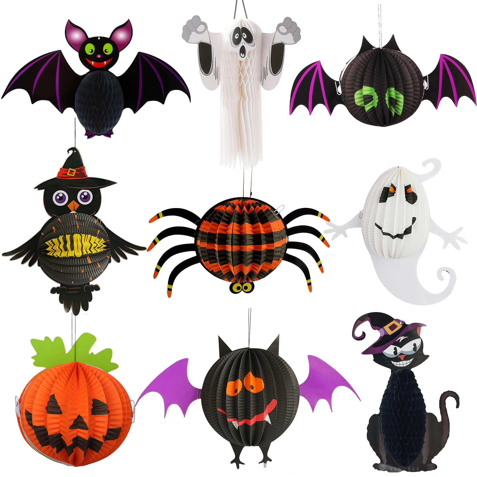 Amazon.co.jp: ハロウィン 飾り 吊り下げ 9点セット 3D紙提灯