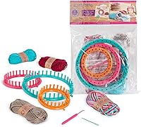 Vista 6 de Wooden Loom Creation Kit – Beginner Knitting Loom Kit – 19pc Weaving Set with Yarn and Frame – DIY Craft Kits for Kids Aged 8 Years +