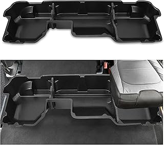 Kojem Under Seat Storage Box Compatible with 2019-2025 Dodge Ram 1500 Crew Cabs (New Body Style) Truck Organizer Back Underseat Container System- Black