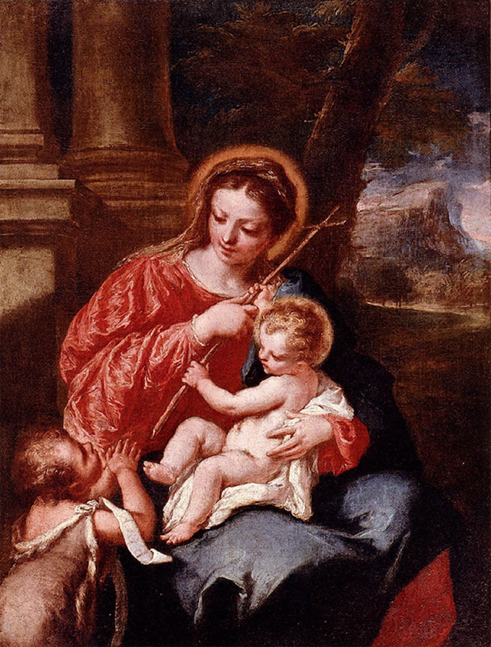 ARTXLXXBN Famous Print Painting Colorful Art Print Lady and Child with Saint John the Baptist by Antonio Guardi Canvas Art Decorations for Home Decor 60x90cm