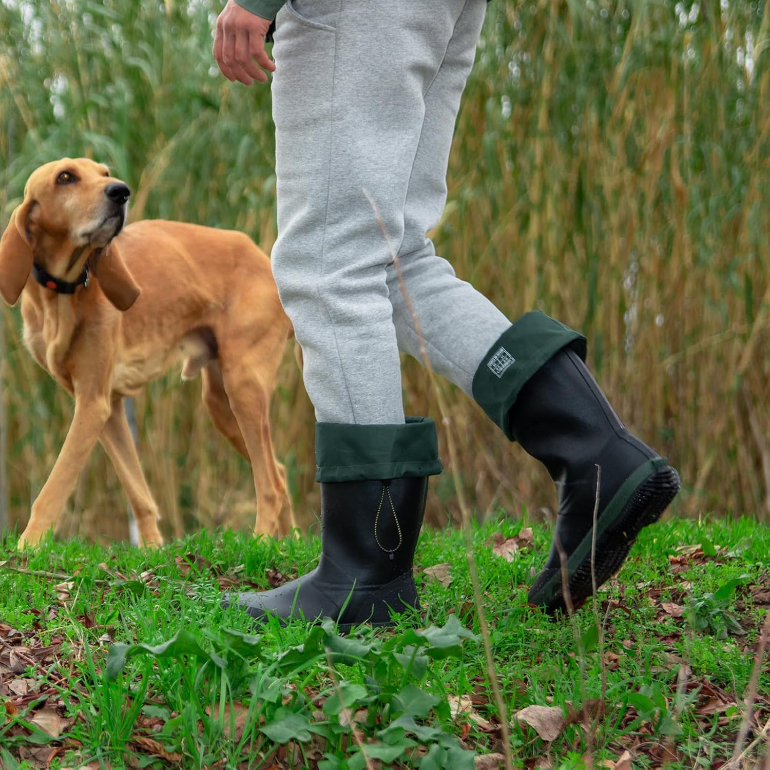 HISEA Classic Men’s Rainboot Neoprene Rubber Rain Boots for Men Waterproof with Adjustable Closure - Image 5