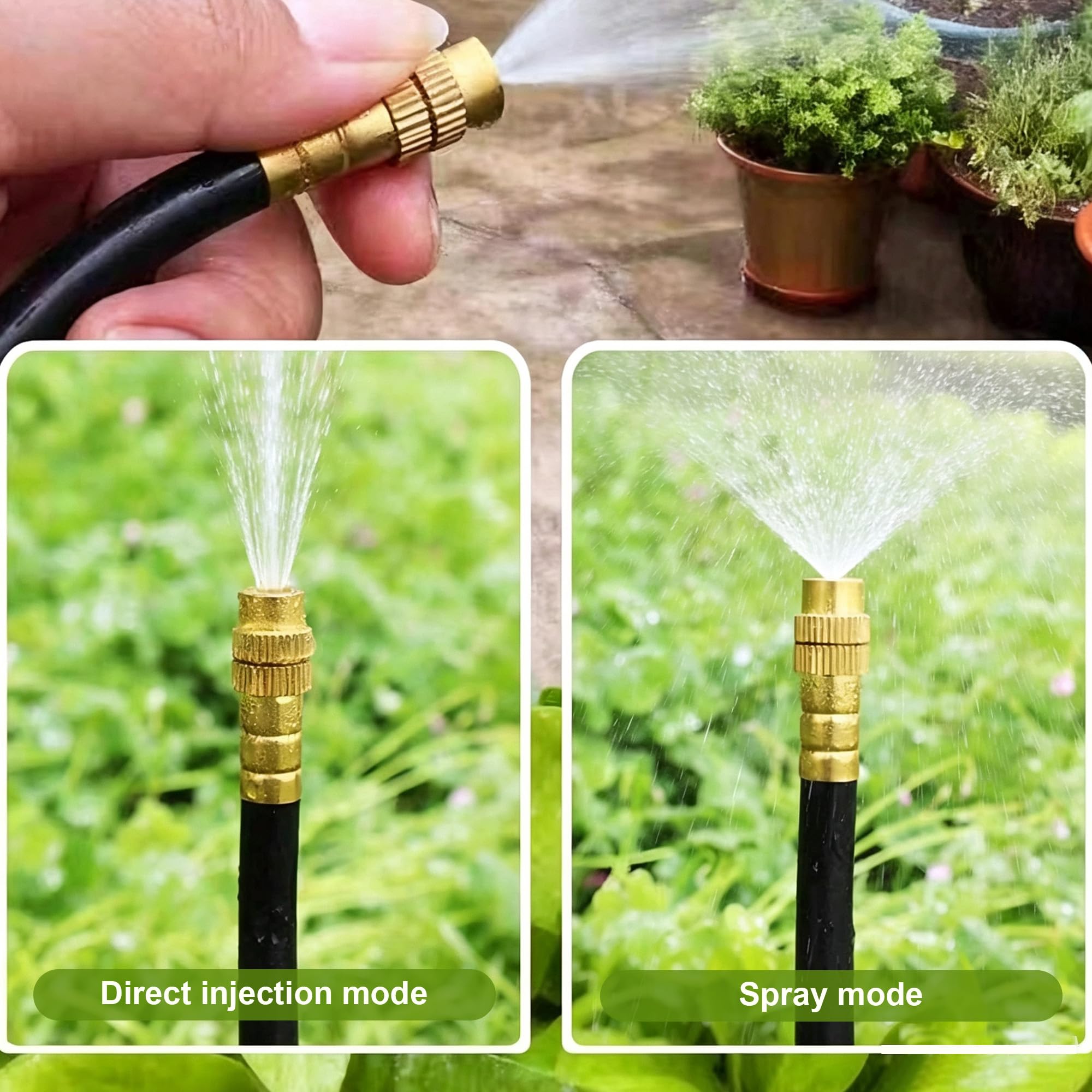 Système d'irrigation goutte à goutte de 15,2 m, kit complet d'arrosage de jardin avec buses en cuivre antirouille – Tuyau flexible stabilisé aux UV pour pelouse, serre, plantes de patio