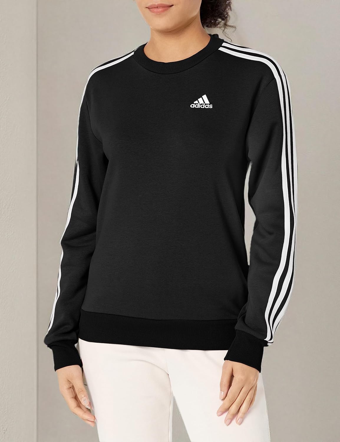 adidas womens Essentials 3-stripes Fleece Sweatshirt - Image 6