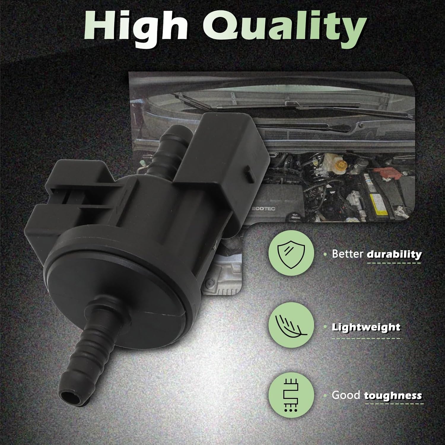 Evap Vapor Canister Purge Solenoid 06E906517A 2.0L 2.5L 3.0L 3.2L Compatible with Audi A4 A6 A8 Quattro Q7 R8 RS4 RS5 S5 S6 S8 TT TTS Quattro - for Volkswagen Beetle Eos Golf R GTI Passat Touareg