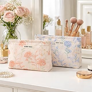 Paquete de 2 bolsas de maquillaje para mujer,...