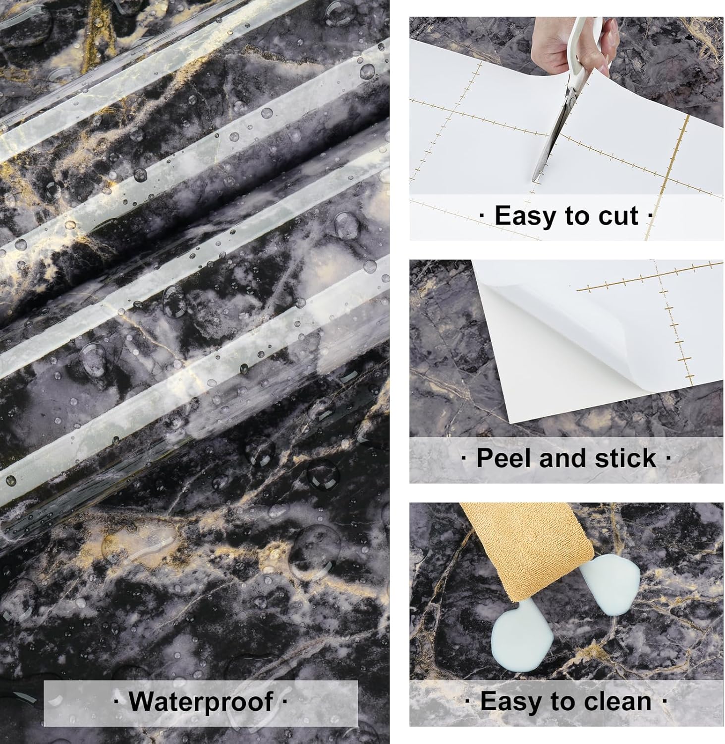 Purple Gold Marble Contact Paper Peel and Stick Countertops Waterproof Luxury Marble Wallpaper Glossy Vinyl Countertop Contact Paper for Kitchen Bathroom Cabinets Counter Covering 15.8 x 80 in