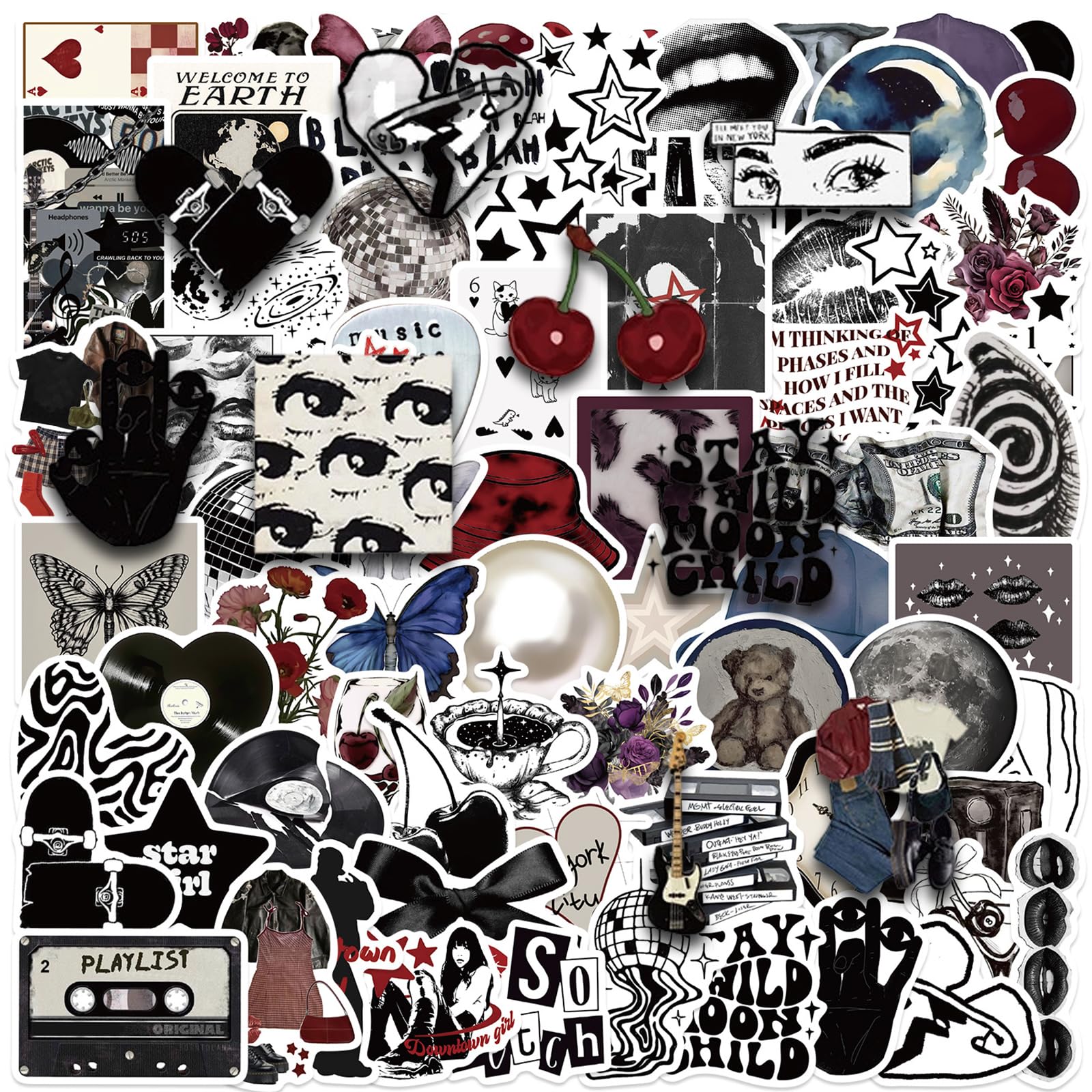 100 PCS Personalized Downtown Girl Stickers, Sticker Pack, Y2K Aesthetic Stickers, Waterproof Vinyl Decals for Water Bottles, Laptops, Skateboard, Cool Sticker for Adults and Teens — image 1