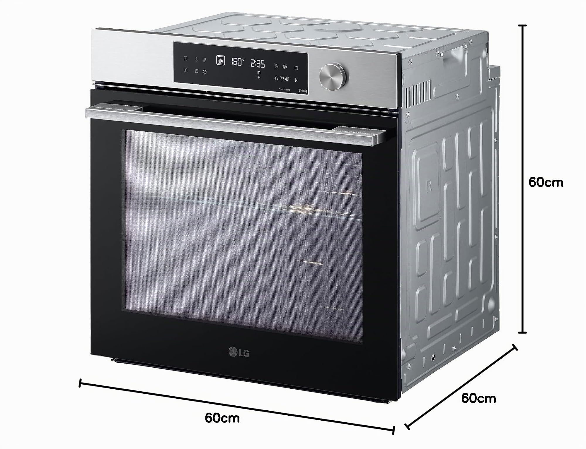 LG InstaView WSED7612S Multifunktions-Einbauofen, Klasse A+, 76 l, 300 °C Air Fry, Sous Vide, Pizza-Modus, ProBake Convection-System, EasyClean, Pyrolyse, WiFi, Isolierung 4 Glasscheiben, Schwarz