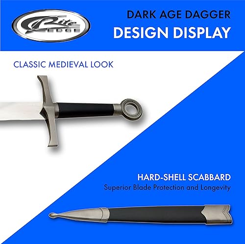 Miniatura 4 de Szco Supplies Daga medieval de la Edad Oscura negra, 15.5 pulgadas