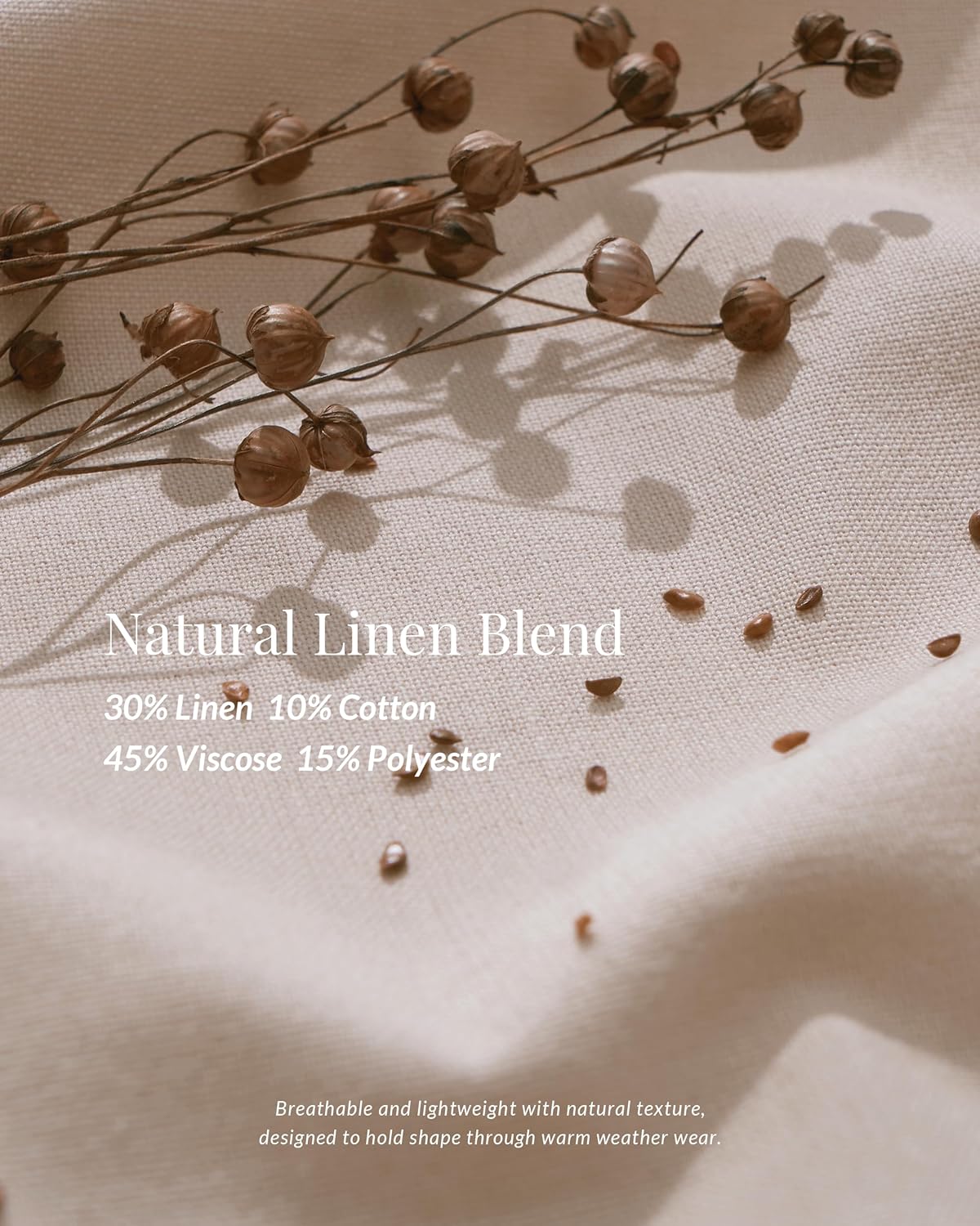 MOOSLOVER Women Linen Summer Capri Pants Drawstring Elastic Waist Wide Leg Pants Casual Straight Leg Pants with Pocket - Image 2