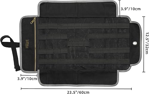 Miniatura 2 de Bolsa enrollable para herramientas, bolsa de herramientas de lona encerada de 16 onzas, bolsa de herramientas multiusos con banda elástica, 1 bolsa