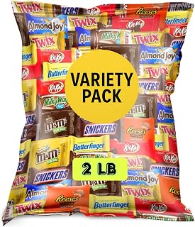 Bulk Assorted Fun-Size Chocolate Candy Mix – 2 lb Variety Bag – Individually Wrapped Fun-Size Treats Mini Chocolates for Parties, Candy Buffets, Office Snacks, Pinatas, Weddings & Holiday Celebrations