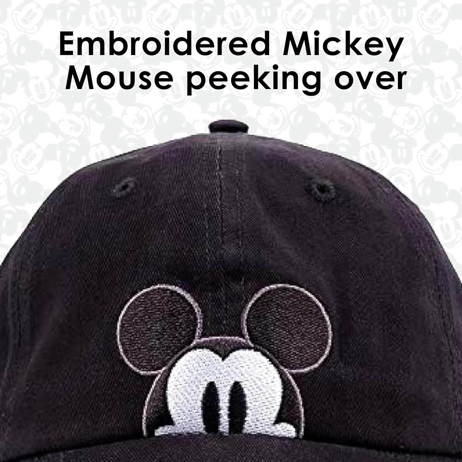 Disney Mickey Mouse Dad Hat, Cotton Adjustable Baseball Cap with Curved Brim - Image 3