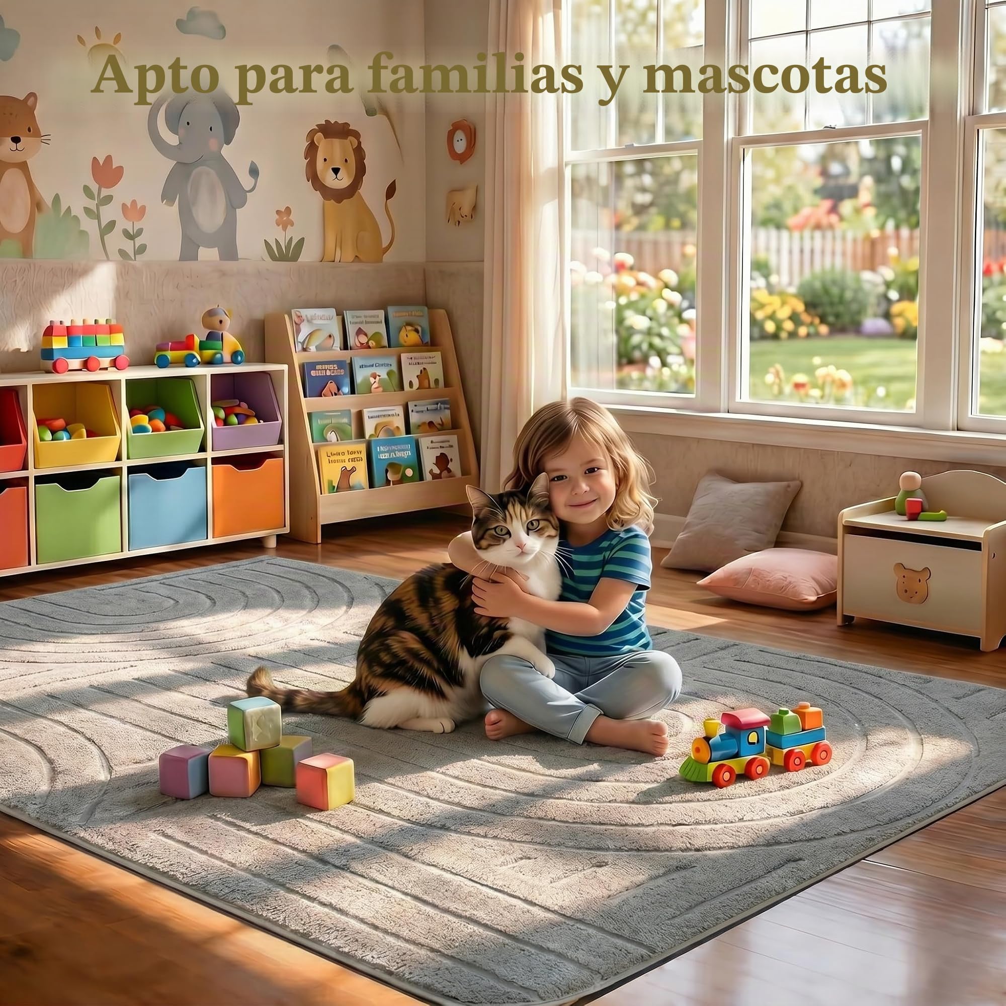 Puremy Alfombra jacquard tridimensional, gris, 140 x 200 cm
