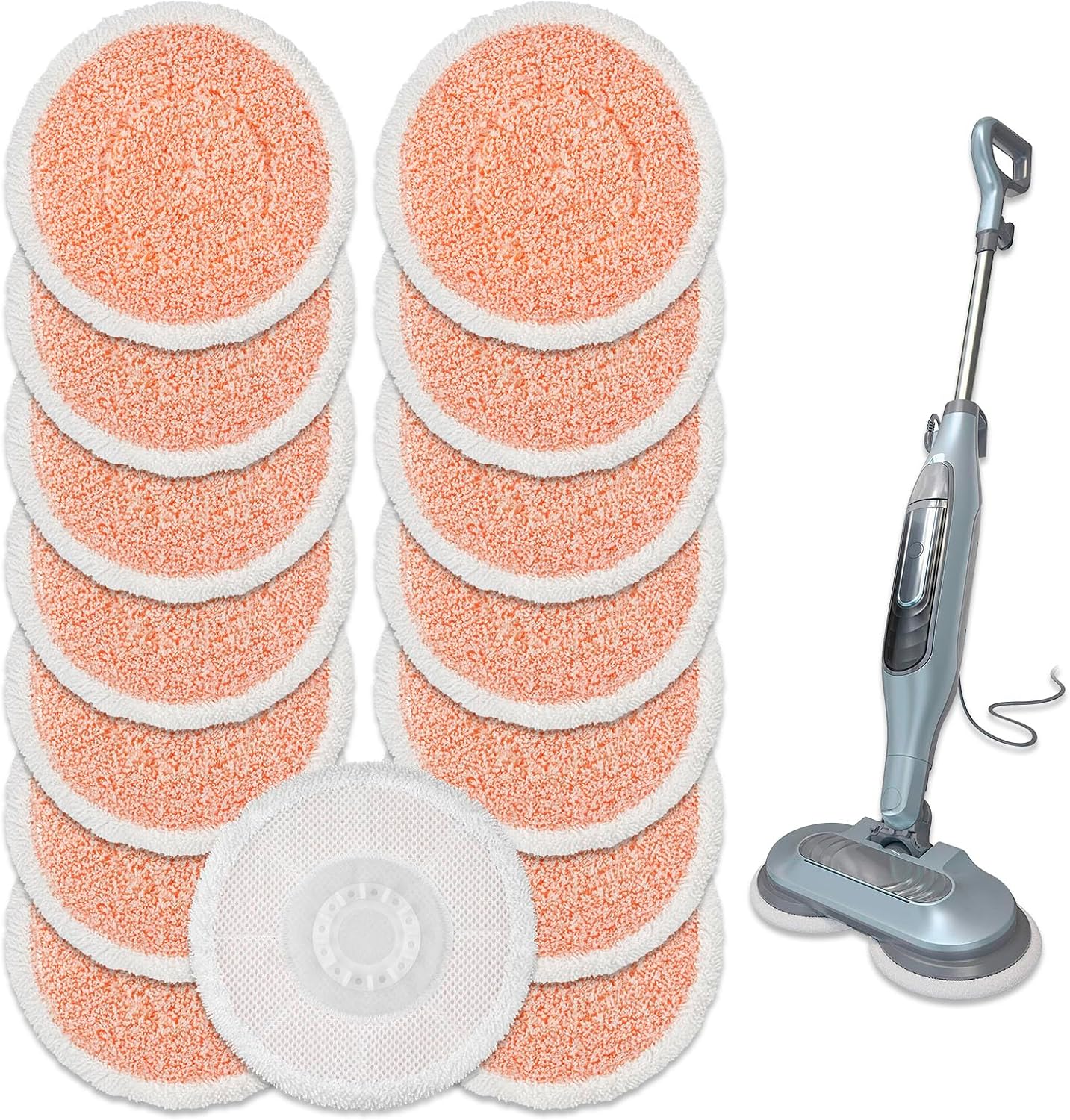 (15 Pack) S7001 S7000AMZ Mop Pads Compatible with Shark S7000 S7000AMZ S7001 XKITP7000 S7201 S7000 Series and S7001TGT Steam & Scrub All-in-One Scrubbing Mop, Heavy Duty Scrubbing Mop Pad