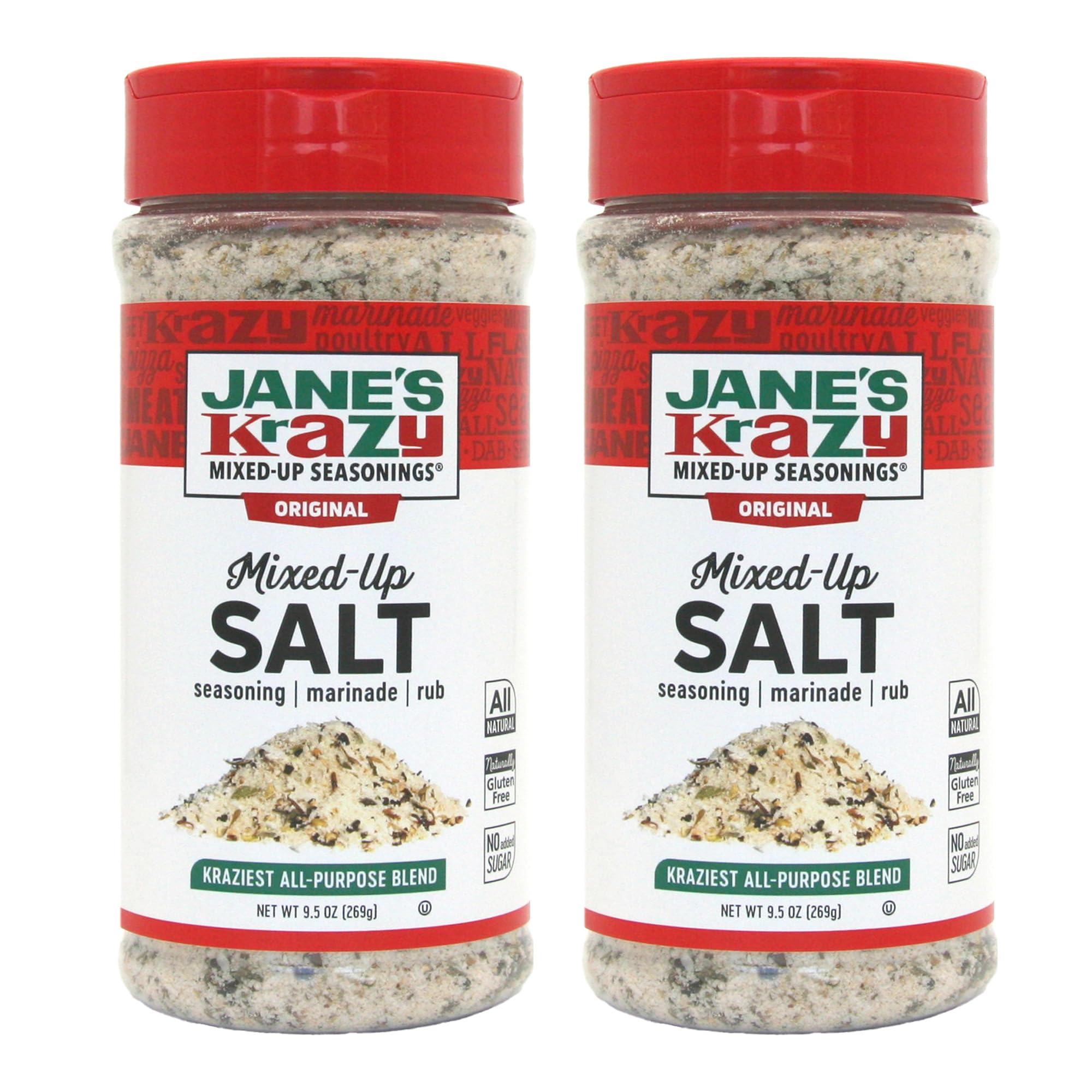 Jane's Krazy Mixed-Up Original Salt Blend, 9.5 Ounce (Pack of 2)