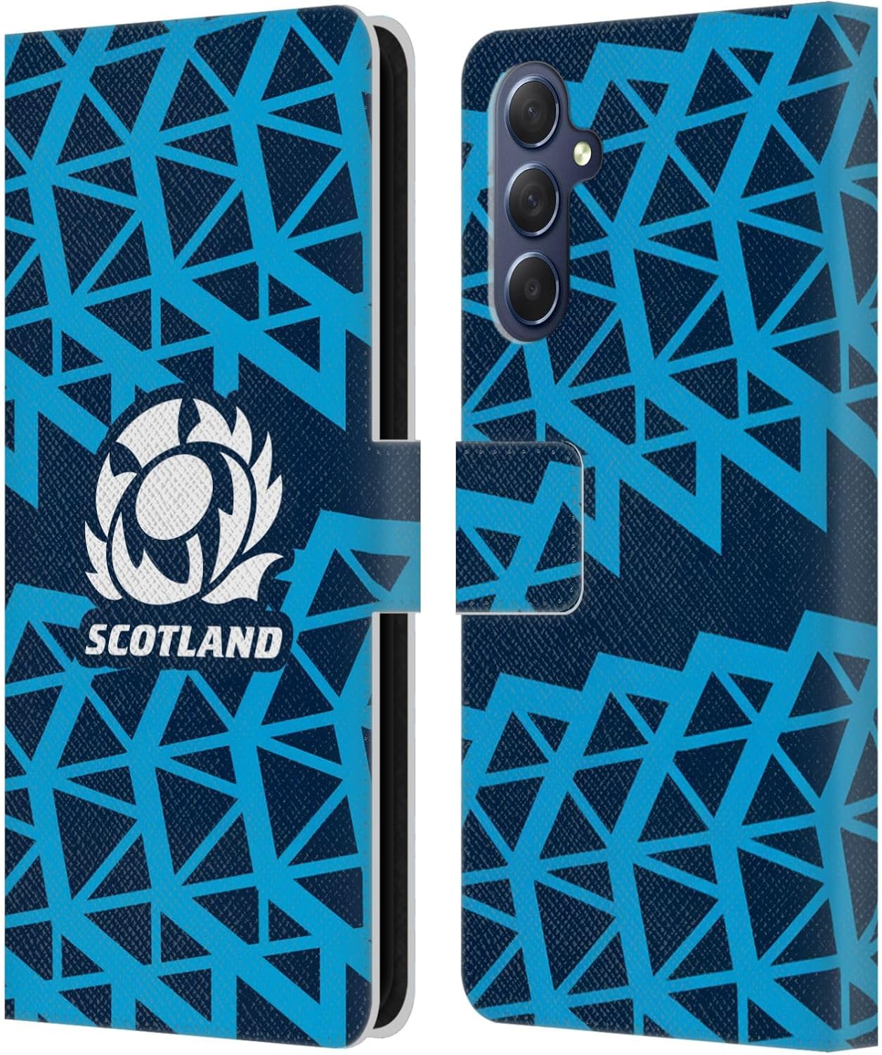 Head Case Designs Officially Licensed Scotland Rugby Training 2025/26 Crest Kit Leather Wallet Case Compatible with Samsung Galaxy M54 5G