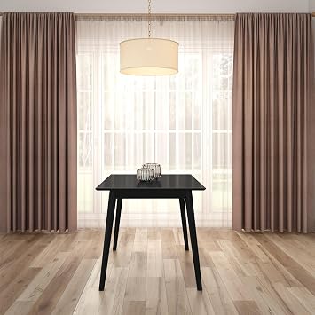 Plank+Beam Mid Century Modern 48 Inch Dining Table, Black
