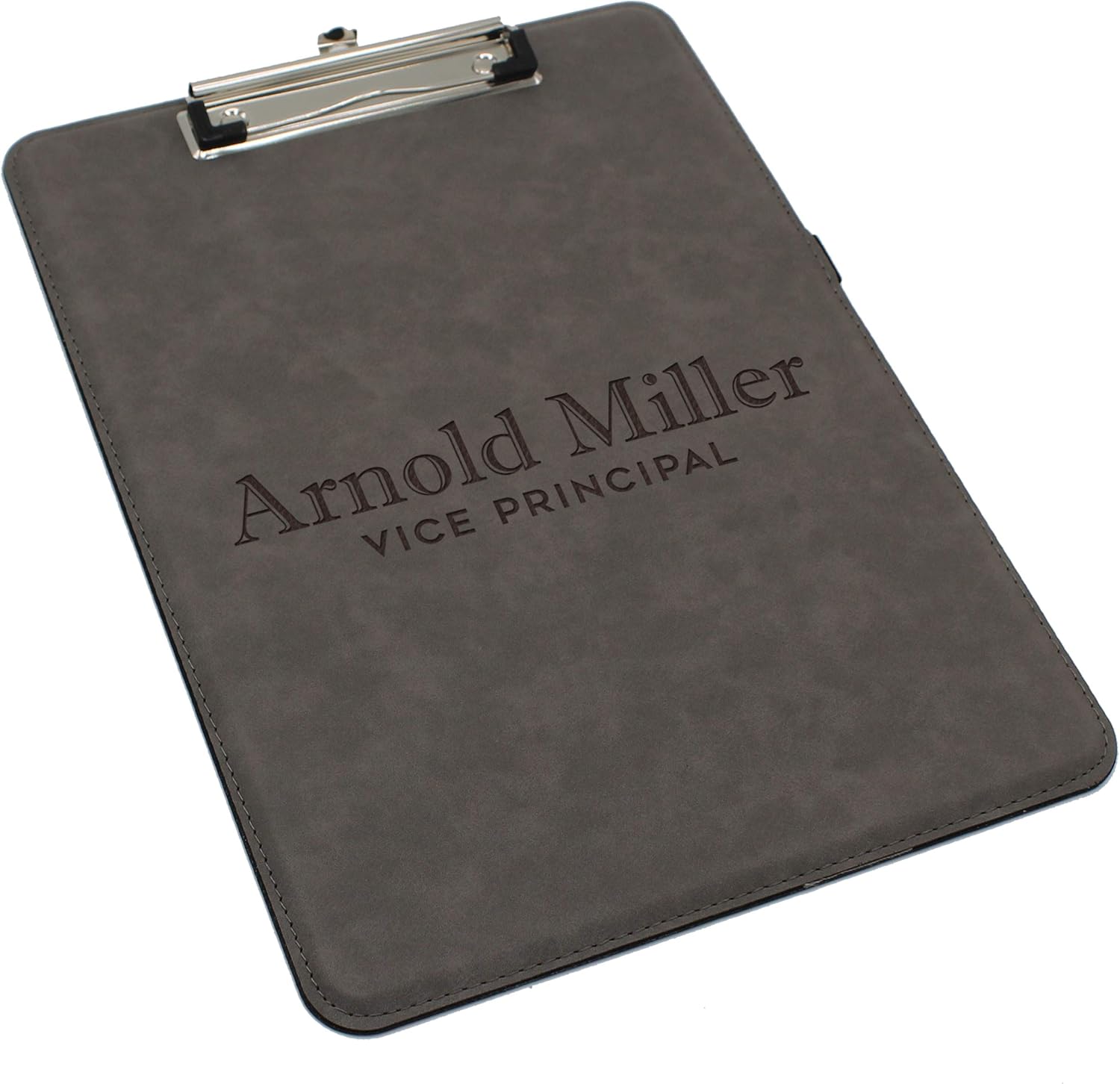 My Personal Memories Monogrammed and Personalized Clip-Board, Document Holder - Customized Office Gift for Coaches, Professionals, Graduates, Students, Lawyers (Black with Silver)