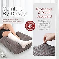 Vista 3 de Almohada de elevación de doble pierna para después de la cirugía, cirugía de tobillo y rodilla, almohada de apoyo de espuma viscoelástica