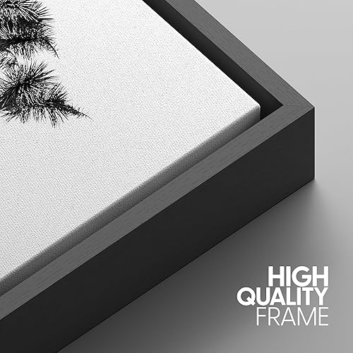 Miniatura 5 de NWT Conjunto de impresiones en lienzo enmarcado para pared, paisaje del desierto en blanco y negro, árbol de Joshua, naturaleza, vida silvestre,