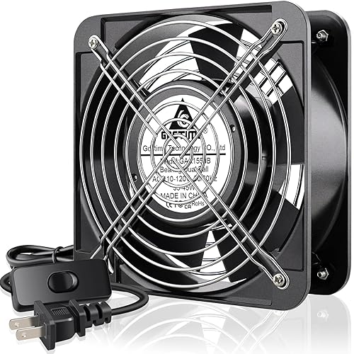GDSTIME Ventilador AXIAL 15050, 110V 120V AC 5.906 in x 5.906 in x 1.969 in Ventilador, Proyectos de Escape de Ventilación Ventilador de Enfriamiento