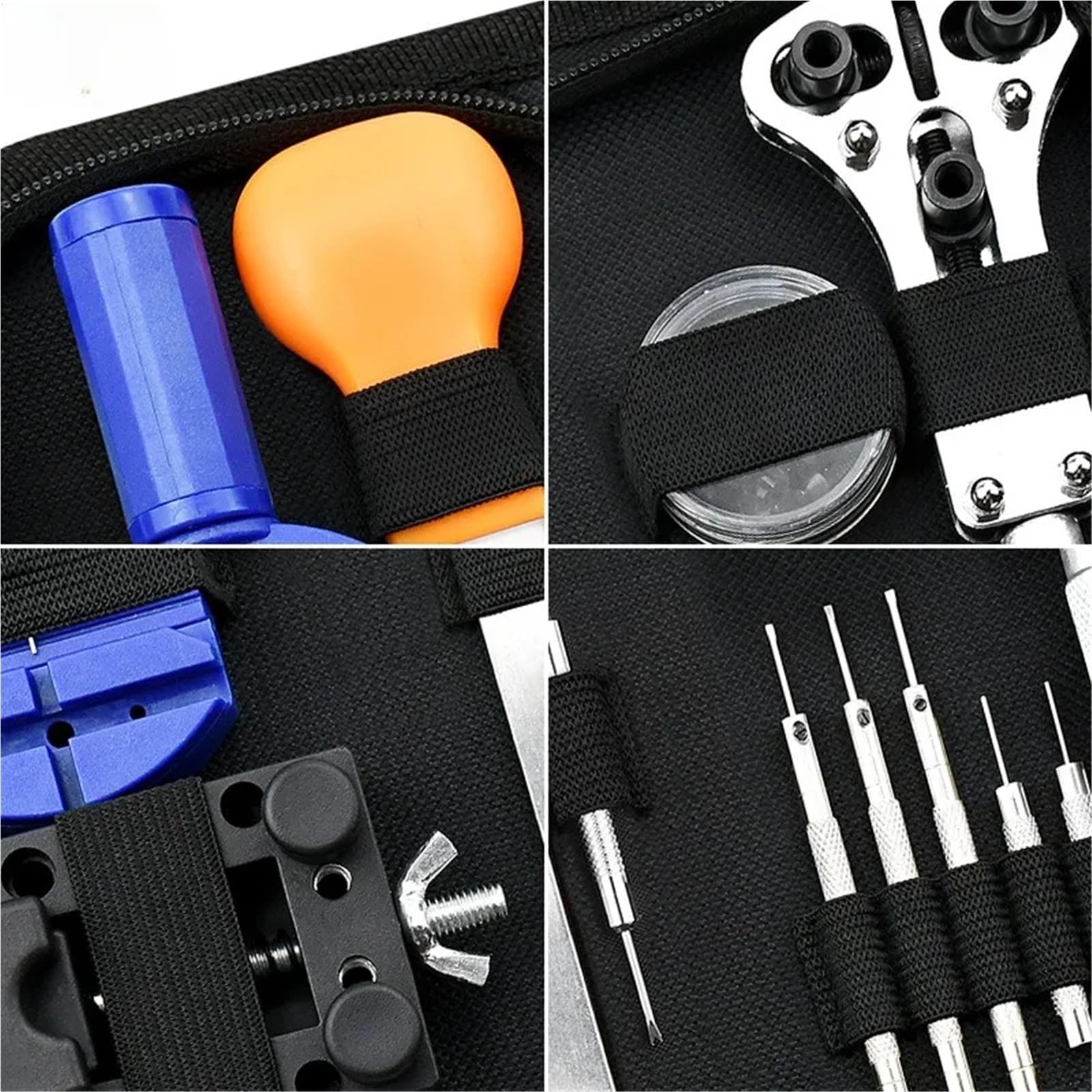 Kit d'outils de réparation de Montres 147 pièces pour horloger : Outil de Retrait de maillons, Barrette à Ressort, kit de réparation pour Le Remplacement et Le réglage des Bracelets de Montres.